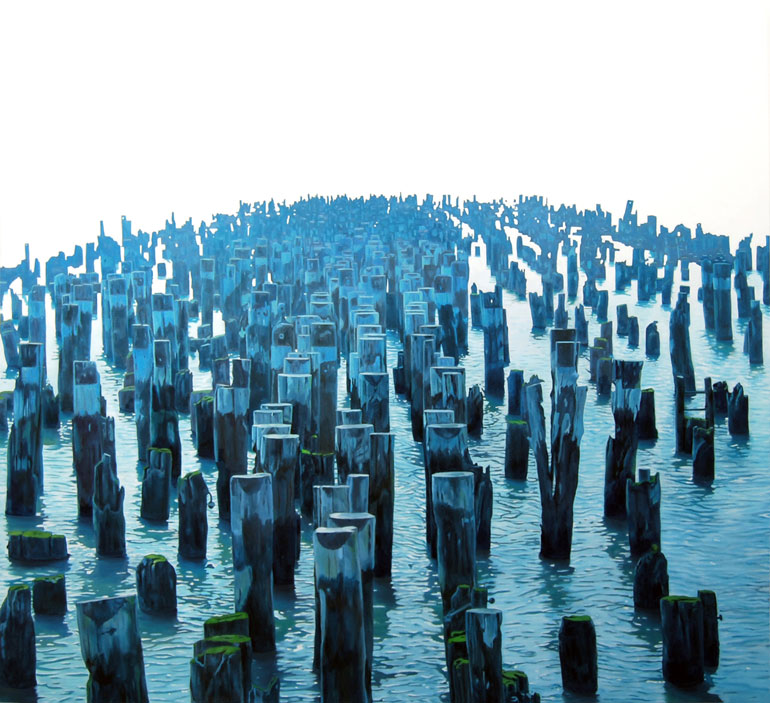 Pylons oil on linen 44" x 48"