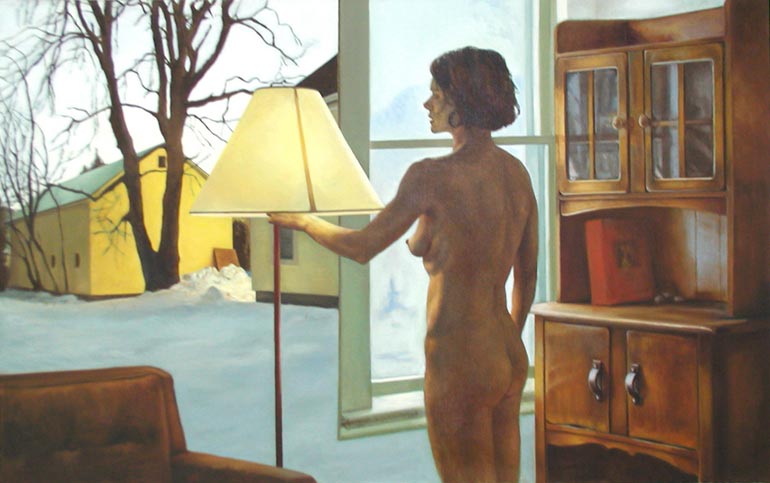 Yellow Barn,  oil on linen,  38" x 60"